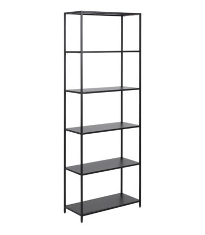 Newcastle Tall Bookcase with 5 Shelves in Matt Black