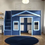 Nixon Playhouse High Sleeper with Storage Navy Blue