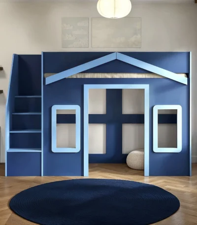 Nixon Playhouse High Sleeper with Storage Navy Blue
