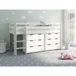 Nora Mid Sleeper 6 Drawer Set Grey