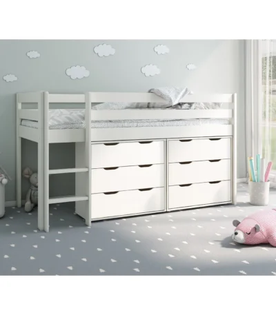 Nora Mid Sleeper 6 Drawer Set Grey