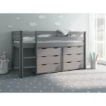 Nora Mid Sleeper 6 Drawer Set Grey