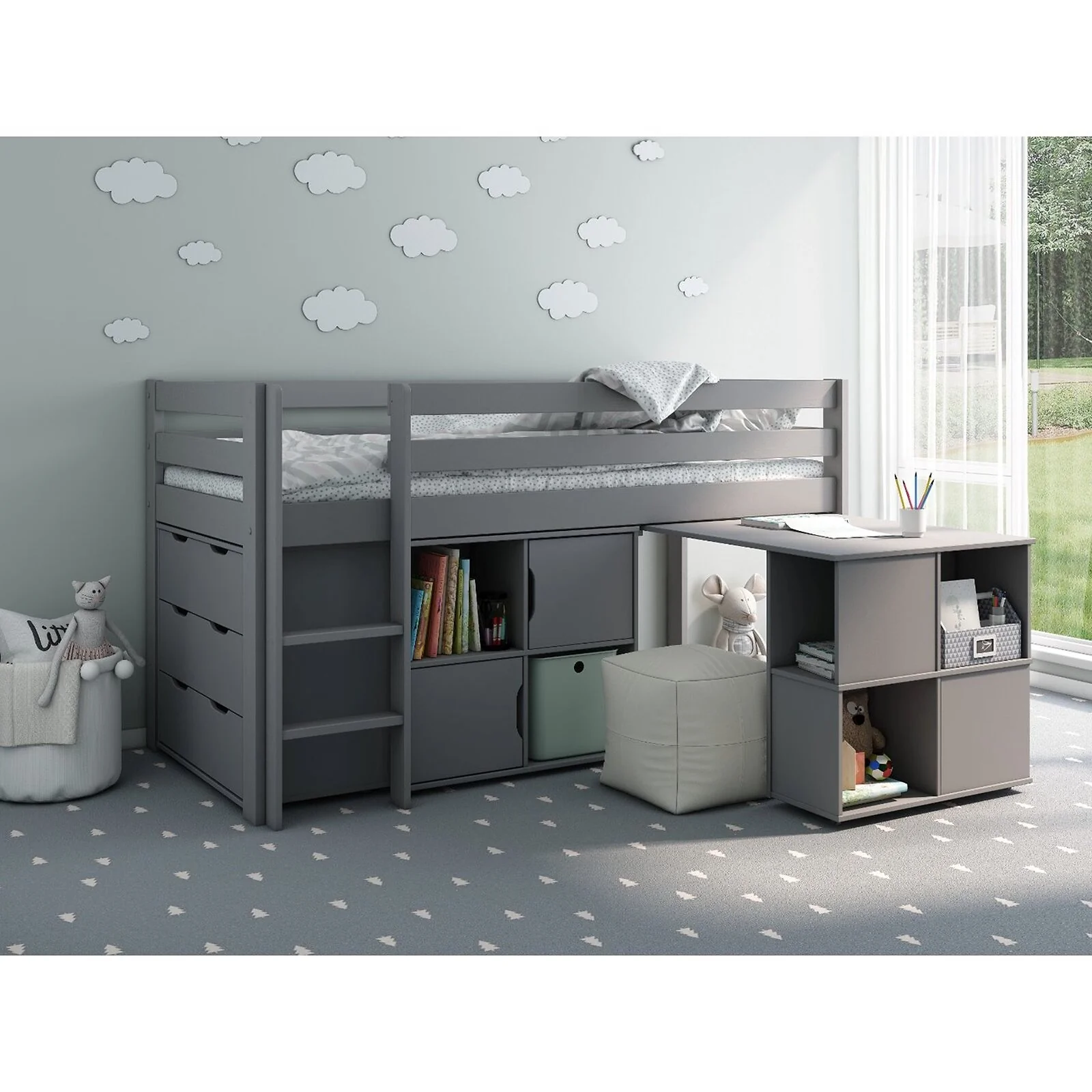 Nora Mid Sleeper Full Set Grey Nora Mid Sleeper Full Set Grey