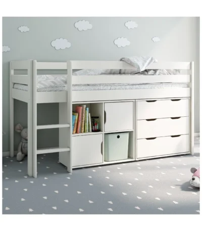 Nora Mid Sleeper Storage Cabin Grey