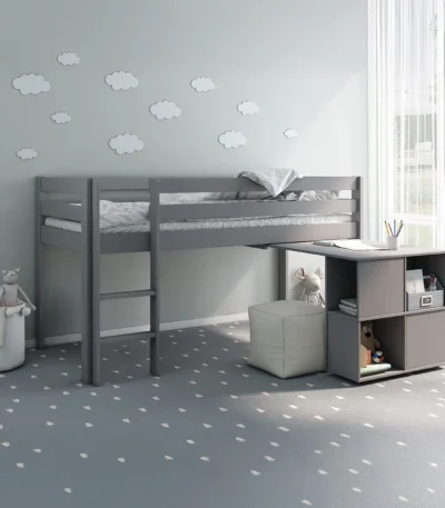 Nora Mid Sleeper Workstation Cabin Grey
