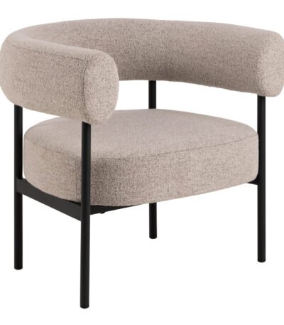 Oakfield Lounge Chair in Beige Fabic with Black Legs