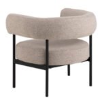 Oakfield Lounge Chair in Beige Fabic with Black Legs
