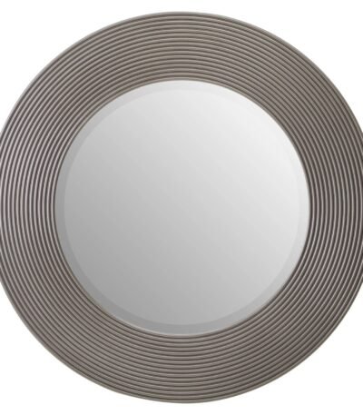Oronsay Grey Ribbed Round Wall Mirror