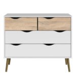 Oslo Chest of 4 Drawers in White and Oak