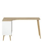Oslo Desk 2 Drawer in White and Oak