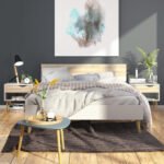 Oslo Package - Bedside 1 Drawer + Chest of 5 Drawers (2+3) + Wardrobe 3 Doors 3 Drawers in White and Oak
