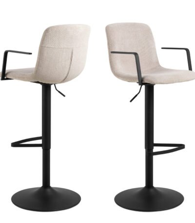 Pablo Swivel Beige Bar Stool With Adjustable Height Function Set of 2