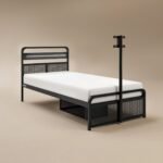 Panther Gaming TV Bed with LED Lights & Storage Black Metal - Image 3