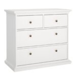 Paris Package - Bedside 2 Drawers + Chest of 4 Drawers + Wardrobe with 2 Doors White