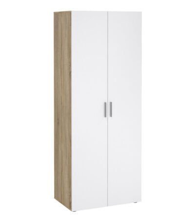 Pepe Wardrobe with 2 Doors in Oak with White High Gloss