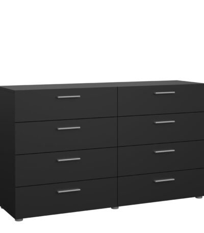 Pepe Wide Chest of 8 Drawers in Black