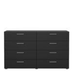 Pepe Wide Chest of 8 Drawers in Black