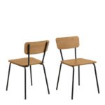 Peru Dining Chair in Steel and Oak Set of 4