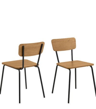 Peru Dining Chair in Steel and Oak Set of 4