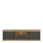 Pontypool Wide TV Unit with 2 Doors, Drawer & Open Shelf