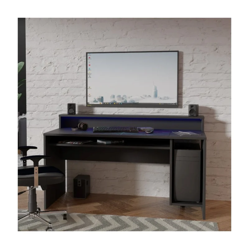 Power Y LED Gaming Desk Black