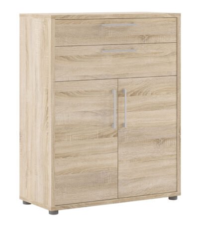 Prima Bookcase 1 Shelf with 2 Drawers 2 Doors
