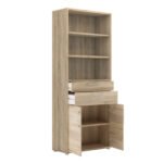 Prima Bookcase 3 Shelves with 2 Drawers 2 Doors