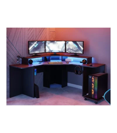 Quartz LED Corner Computer Gaming Desk