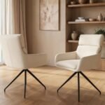 Quincy Set of 2 Swivel Dining Chairs with Arms