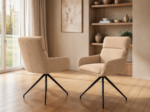 Quincy Set of 2 Swivel Dining Chairs with Arms - Image 2