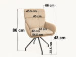 Quincy Set of 2 Swivel Dining Chairs with Arms - Image 6