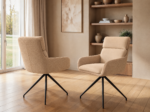 Quincy Set of 2 Swivel Dining Chairs with Arms - Image 8