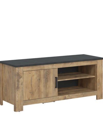 Rapallo 1 Door 138 cm TV Cabinet in Chestnut and Matera Grey