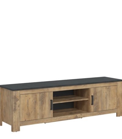 Rapallo 2 Door 189cm wide TV Cabinet in Chestnut and Matera Grey