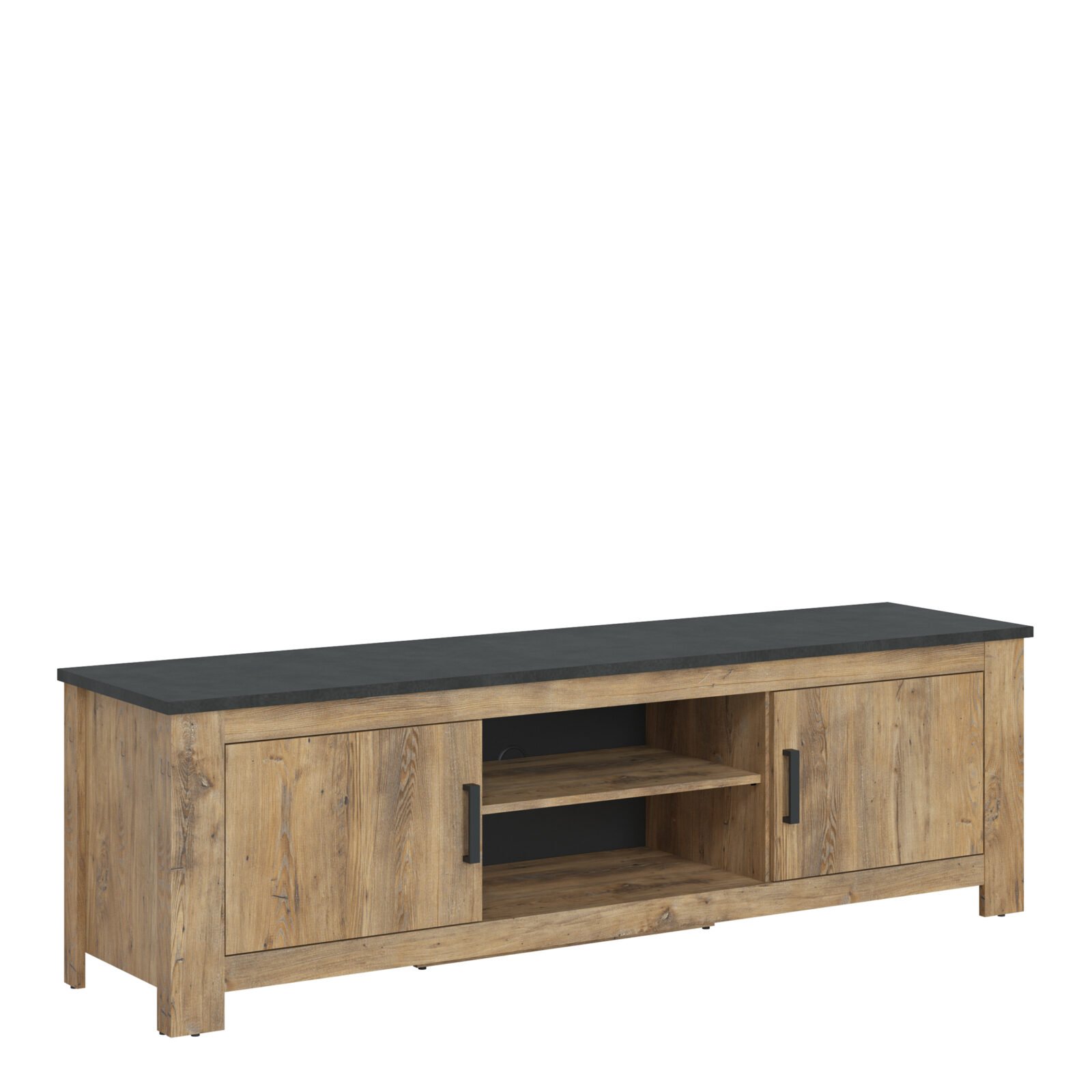Rapallo 2 Door 189cm wide TV Cabinet in Chestnut and Matera Grey Rapallo 2 Door 189cm wide TV Cabinet in Chestnut and Matera Grey