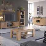 Rapallo Extending Dining Table 160x200cm in Chestnut and Matera Grey