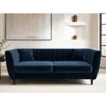 Remi 3 Seater Mid Century Navy Velvet Sofa