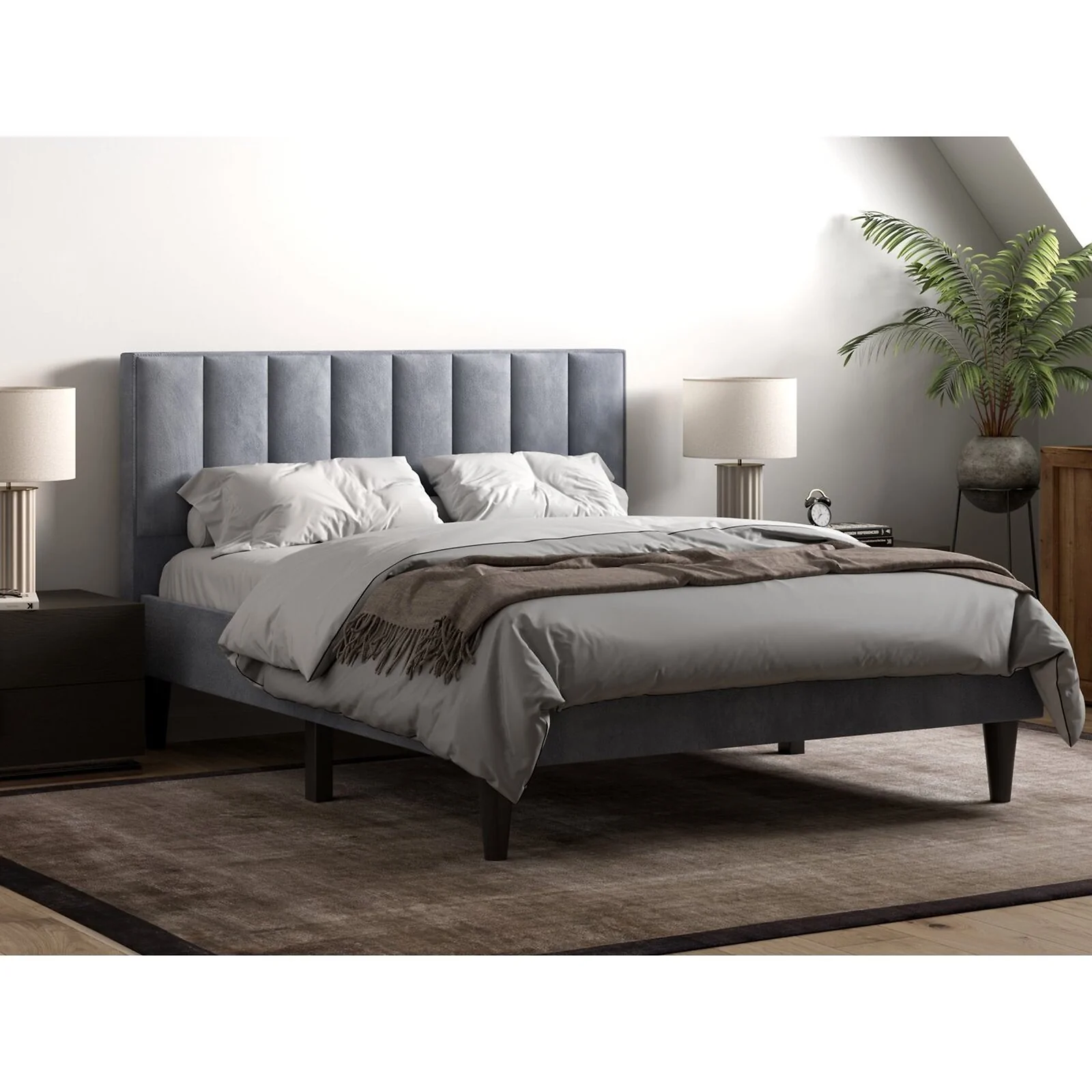 Riverside Fabric Bed Grey Riverside Fabric Bed Grey