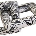 Rona Black and White Marble Two Link Chain Decor