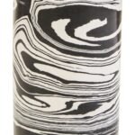 Rona Black and White Marble Two Way Candle Holder