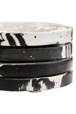 Rona Set of 4 Black and White Marble Coasters
