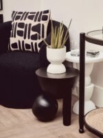 Rona Set of 4 Black and White Marble Coasters