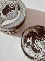 Rona Set of 4 Black and White Marble Coasters