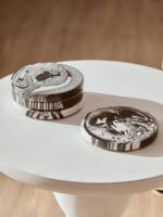 Rona Set of 4 Black and White Marble Coasters