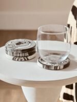 Rona Set of 4 Black and White Marble Coasters