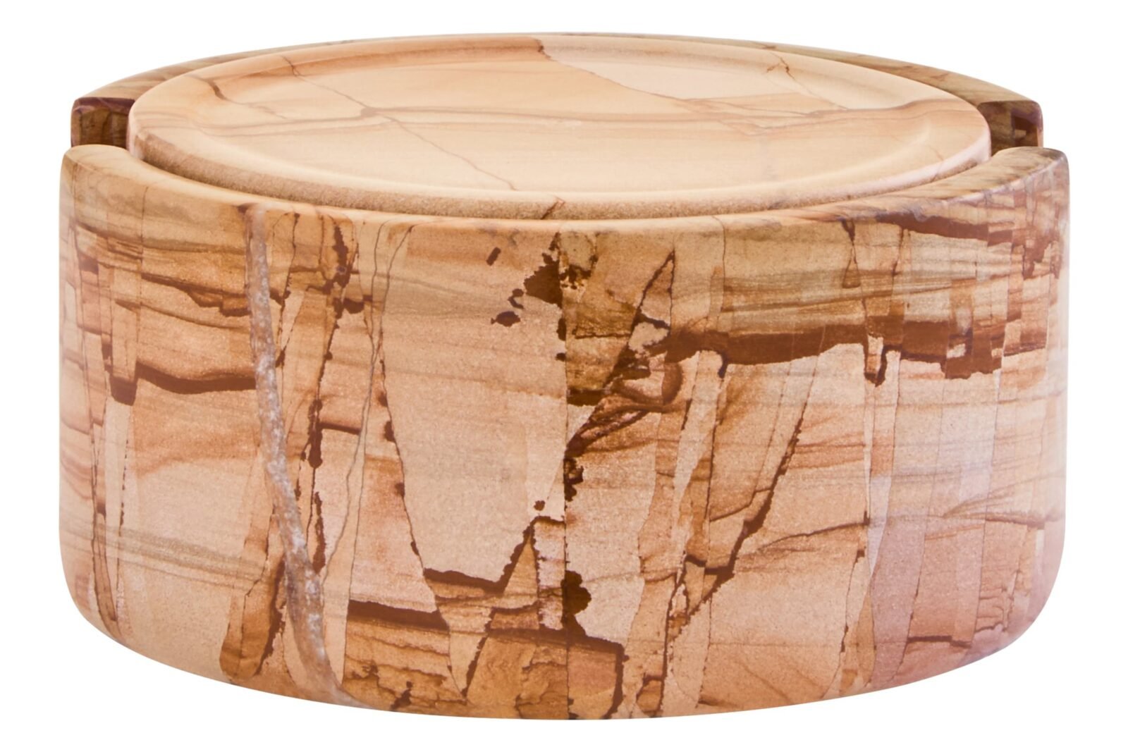 Ronay Teakwood Marble Set of 5 Round Coasters with Holder Ronay Teakwood Marble Set of 5 Round Coasters with Holder