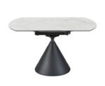 Round Ceramic Dining Table with Conical Base