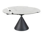 Round Ceramic Dining Table with Conical Base