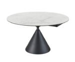 Round Ceramic Dining Table with Conical Base