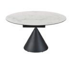Round Ceramic Dining Table with Conical Base